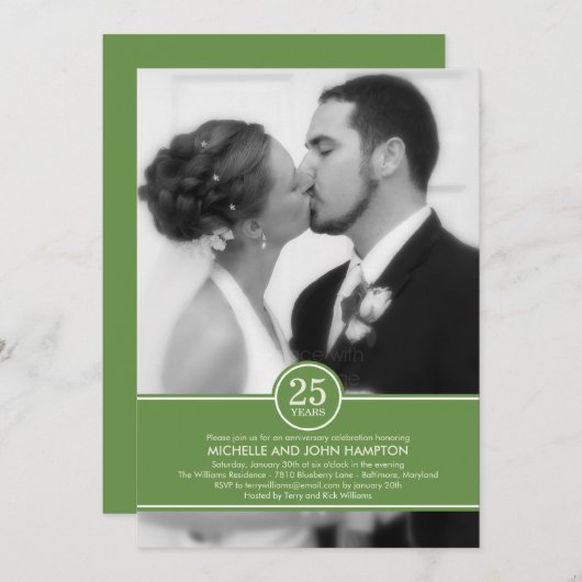 Invitation photo d'anniversaire de groupe élégant (Devant / Derrière)