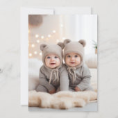 Invitation Photo d'anniversaire de jumeaux Ourson chapeau de  (Dos)