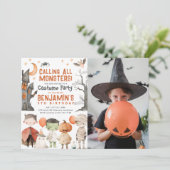 Invitation photo d'anniversaire de la fête d'Hallo (Debout devant)