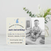 Invitation Photo d'anniversaire de la fête et des points past (Debout devant)