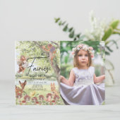 Invitation Photo d'anniversaire de la Fille de la Fée de Forê (Debout devant)