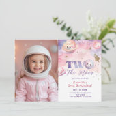 Invitation Photo d'anniversaire de la lune (Debout devant)