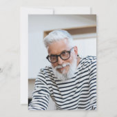 Invitation Photo d'anniversaire de la marine moderne Blue 70t (Dos)