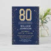 Invitation Photo d'anniversaire de la marine moderne Blue 80t (Debout devant)
