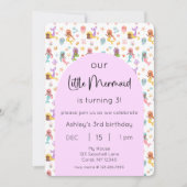 Invitation Photo d'anniversaire de la petite sirène (Devant)