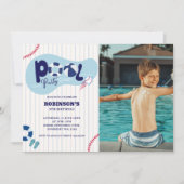 Invitation Photo d'anniversaire de la piscine de baseball mod (Devant)