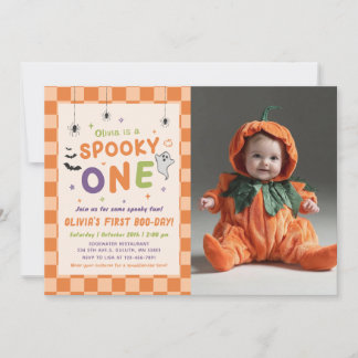 Invitation Photo d'anniversaire de la première Halloween de S