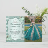 Invitation Photo d'anniversaire de la Quinceanera royale d'ar (Debout devant)