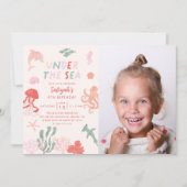 Invitation Photo d'anniversaire de la Sea Girl (Devant)