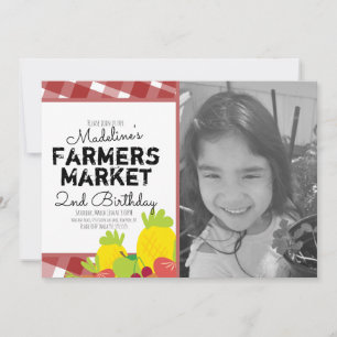 Invitation Photo d'anniversaire de légumes du marché fermier