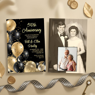 Invitation Photo d'anniversaire de mariage de 50 ans Alors et