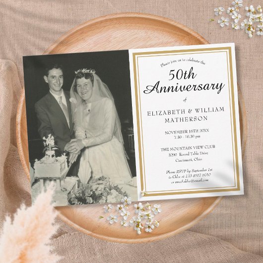 Invitation Photo d'anniversaire de mariage de toutes les anné