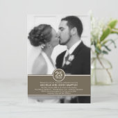 Invitation photo d'anniversaire de mariage élégant (Debout devant)