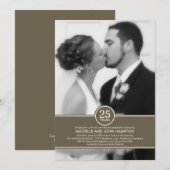 Invitation photo d'anniversaire de mariage élégant (Devant / Derrière)