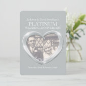 Invitation photo d'anniversaire de mariage en plat (Debout devant)