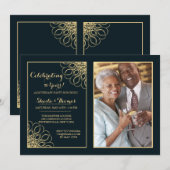 Invitation photo d'anniversaire de mariage royal (Devant / Derrière)