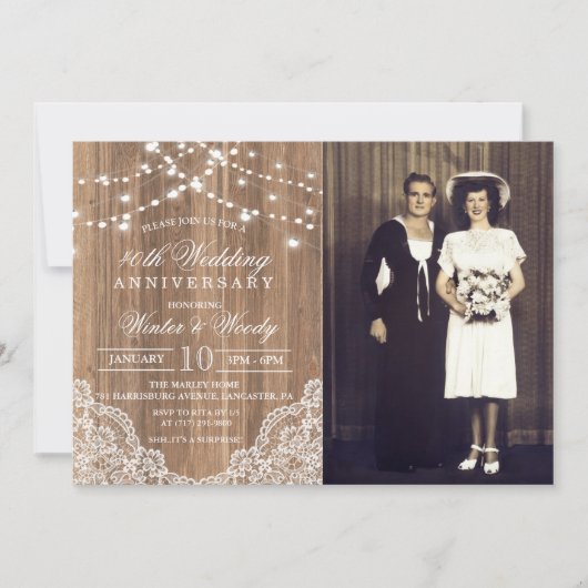 Invitation photo d'anniversaire de mariage TOUTE A (Devant)