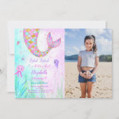Invitation photo d'anniversaire de Mermaid Kids (Devant)
