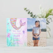 Invitation photo d'anniversaire de Mermaid Kids (Debout devant)