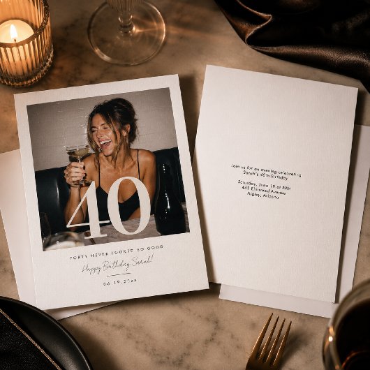 Invitation Photo d'anniversaire de milestone moderne