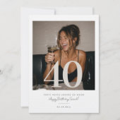 Invitation Photo d'anniversaire de milestone moderne (Devant)