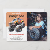 Invitation Photo d'anniversaire de Monster Truck Editable (Devant)