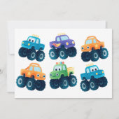 Invitation Photo d'anniversaire de Monster Truck Smash and Cr (Dos)