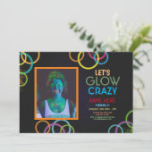 Invitation Photo d'anniversaire de Neon Glowing (Debout devant)