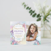 Invitation photo d'anniversaire de sirène sous la  (Debout devant)