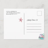 Invitation photo d'anniversaire de sirène sous la  (Dos)