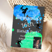 Invitation photo d'anniversaire de skateboard,