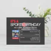Invitation photo d'anniversaire de sport (Debout devant)