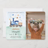 Invitation Photo d'anniversaire de train (Devant)
