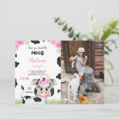 Invitation photo d'anniversaire de vache modifiabl (Debout devant)