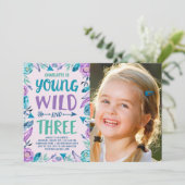 Invitation Photo d'anniversaire de Young Wild & Three Boho (Debout devant)