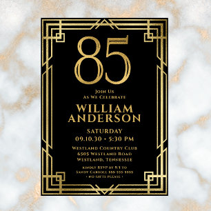 Invitation Photo d'anniversaire des 85 ans de Black Gold