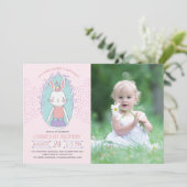 Invitation Photo d'anniversaire des filles Bunny (Debout devant)