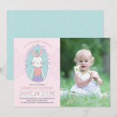 Invitation Photo d'anniversaire des filles Bunny (Devant / Derrière)