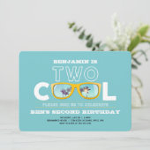 Invitation photo d'anniversaire deux cool (Debout devant)