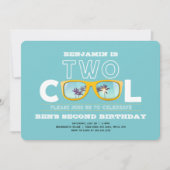Invitation photo d'anniversaire deux cool (Devant)
