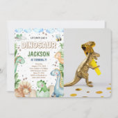 Invitation photo d'anniversaire dinosaure (Devant)