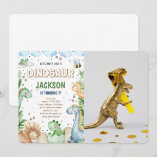 Invitation photo d'anniversaire dinosaure