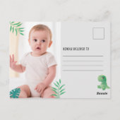 Invitation photo d'anniversaire dinosaure (Dos)