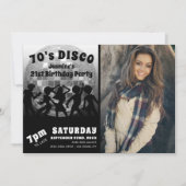 Invitation Photo d'anniversaire Disco dans les années 70 | Bo (Devant)