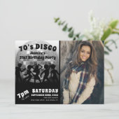 Invitation Photo d'anniversaire Disco dans les années 70 | Bo (Debout devant)