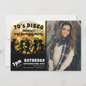 Invitation Photo d'anniversaire Disco dans les années 70 | Bo (Devant)