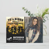 Invitation Photo d'anniversaire Disco dans les années 70 | Bo (Debout devant)