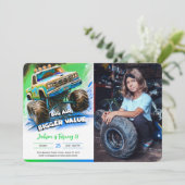 Invitation Photo d'anniversaire du Camion Monster (Debout devant)