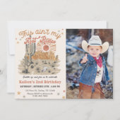 Invitation Photo d'anniversaire du deuxième cowboy occidental (Devant)