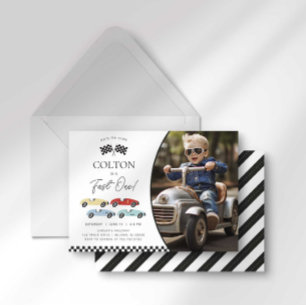 Invitation Photo d'anniversaire d'un garçon pour une voiture